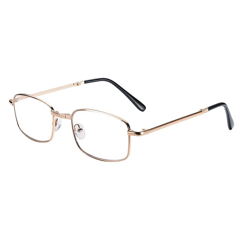 Anti Blue Light Multifocal Reading Glasses, Portable Foldable Presbyopic Glasses for Both Near Far Distances, Gold Frame Eyeglasses — view 6