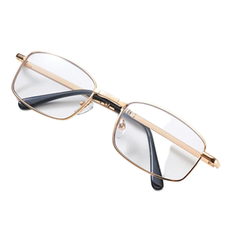 Anti Blue Light Multifocal Reading Glasses, Portable Foldable Presbyopic Glasses for Both Near Far Distances, Gold Frame Eyeglasses — view 8