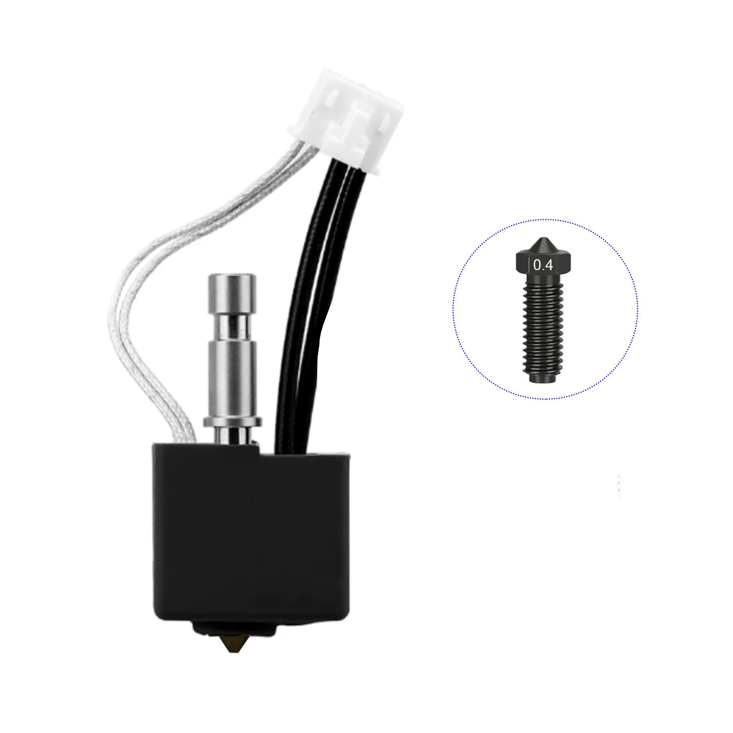 Anycubic Kobra S1 Hotend Extruder Kit 320°C High Temperature 24V 50W Heater 0.4mm Nozzle Ceramic Throat Tube for PLA TPU PETG ABS ASA 3D Printer Parts — view 9