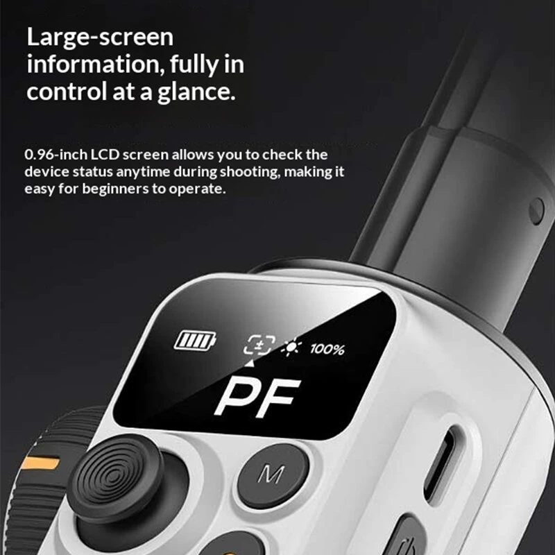 Aochuan Smart P2 3-Axis Phone Gimbal Stabilizer Magnetic Phone Holder with AI Tracking and Fill Light 20cm Extension Rod OLED Display Foldable Vlog Selfie Stick Tripod — view 2