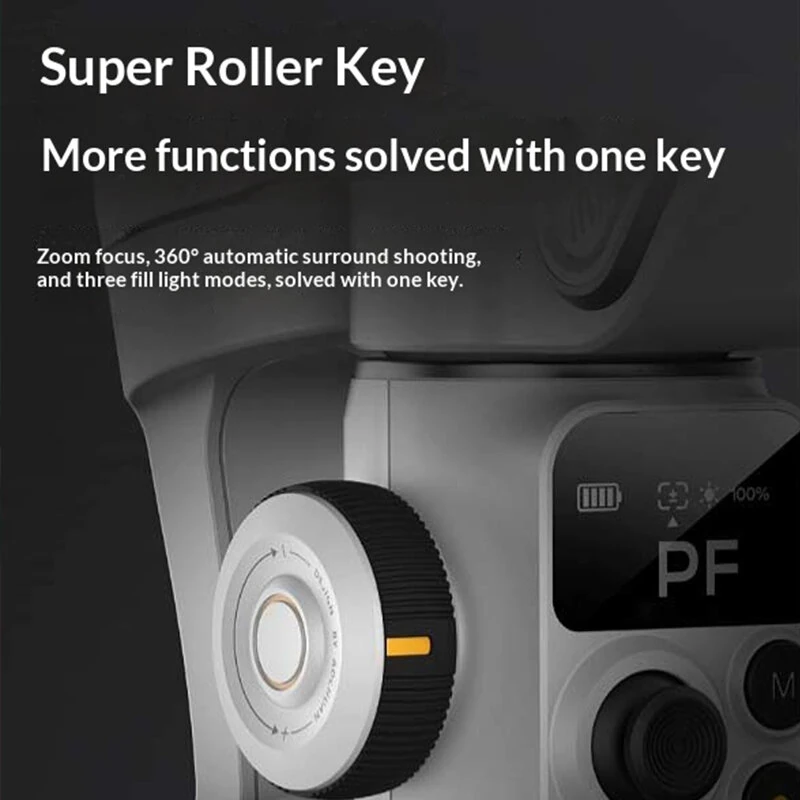 Aochuan Smart P2 3-Axis Phone Gimbal Stabilizer Magnetic Phone Holder with AI Tracking and Fill Light 20cm Extension Rod OLED Display Foldable Vlog Selfie Stick Tripod — view 6