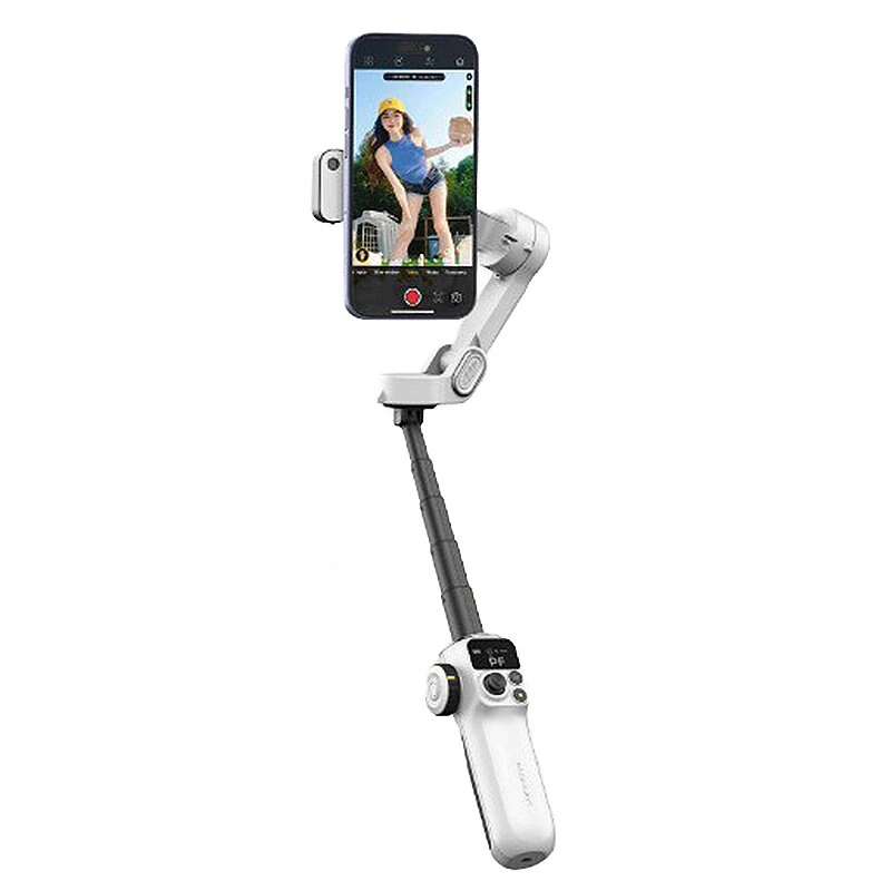 Aochuan Smart P2 3-Axis Phone Gimbal Stabilizer Magnetic Phone Holder with AI Tracking and Fill Light 20cm Extension Rod OLED Display Foldable Vlog Selfie Stick Tripod — view 7