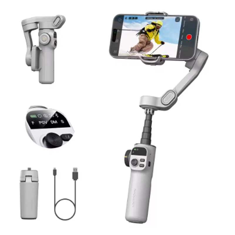 AOCHUAN Smart X2 3-Axis Smartphone Gimbal Built-in Extension Rod OLED Display Anti-shake Technology for iOS and Android — view 3