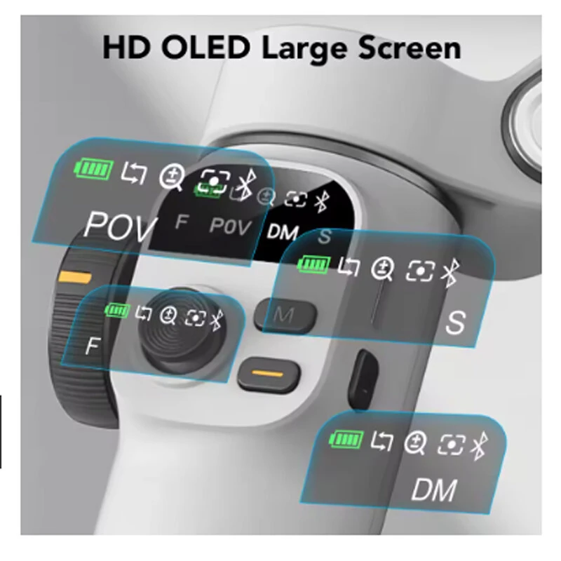 AOCHUAN Smart X2 3-Axis Smartphone Gimbal Built-in Extension Rod OLED Display Anti-shake Technology for iOS and Android — view 5