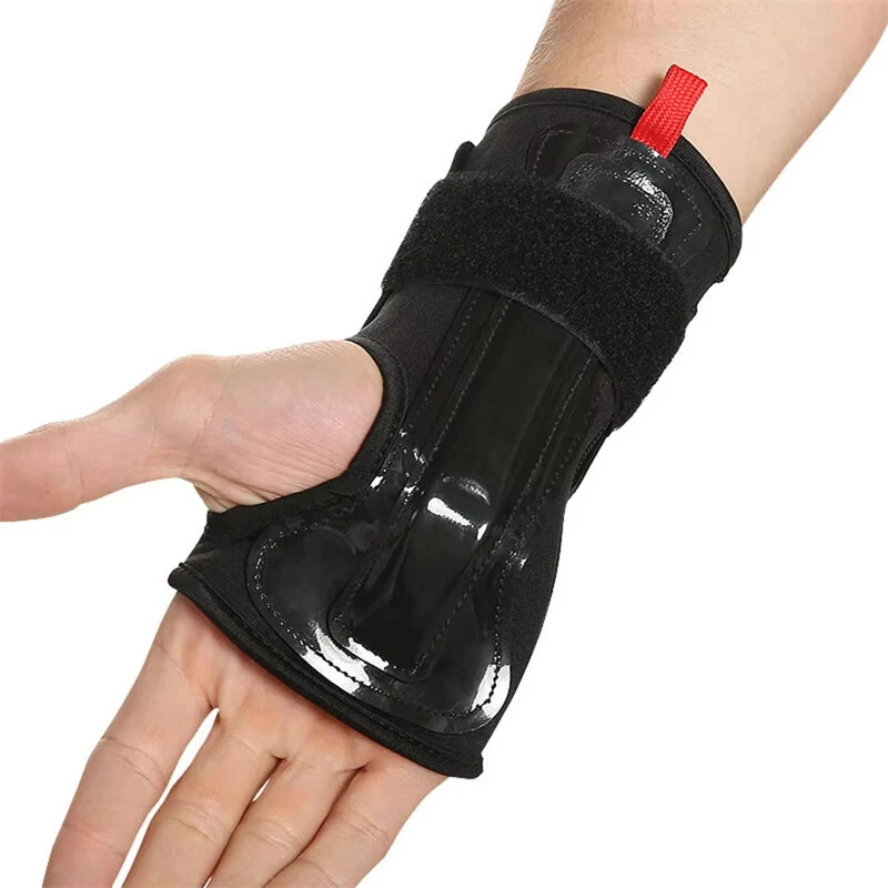 AOLIKES 1 Pair Adjustable Sport Wrist Guards Roller Skating Snowboard Ski Wrist Guards Steel Plate Hand Support Brace Gloves Protective Gear Sports Safety Protector — view 3