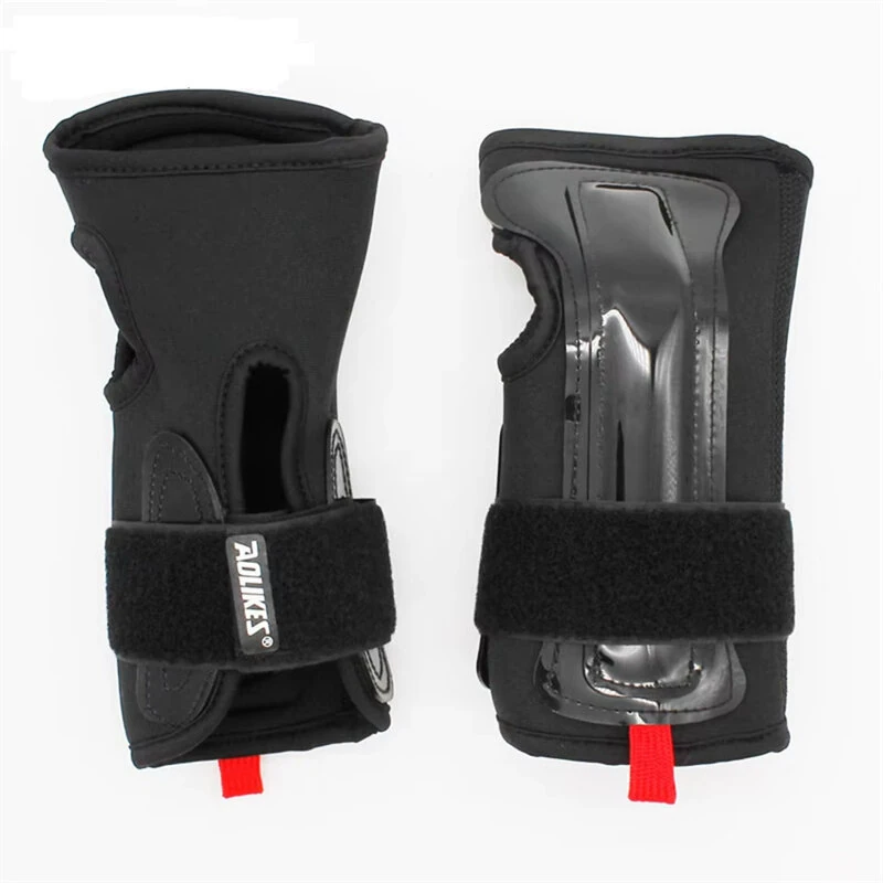 AOLIKES 1 Pair Adjustable Sport Wrist Guards Roller Skating Snowboard Ski Wrist Guards Steel Plate Hand Support Brace Gloves Protective Gear Sports Safety Protector — view 4