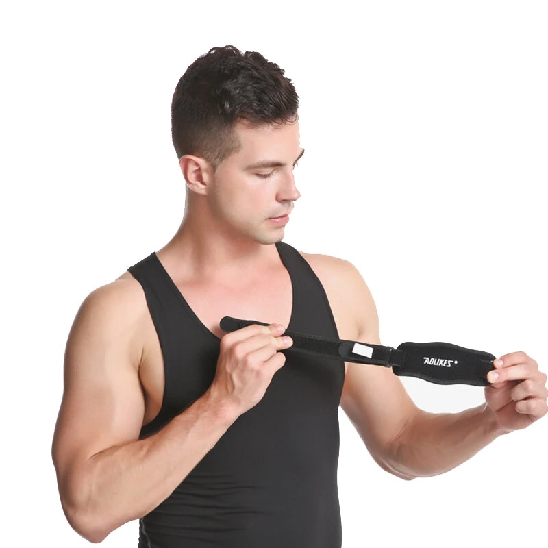 AOLIKES 1PCS Adjustable Basketball Tennis Golf Elbow Support Golfer's Strap Elbow Hand Protective Pads Lateral Pain Syndrome Epicondylitis Brace for Muscle Strength — view 4