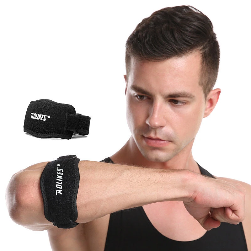 AOLIKES 1PCS Adjustable Basketball Tennis Golf Elbow Support Golfer's Strap Elbow Hand Protective Pads Lateral Pain Syndrome Epicondylitis Brace for Muscle Strength — view 5