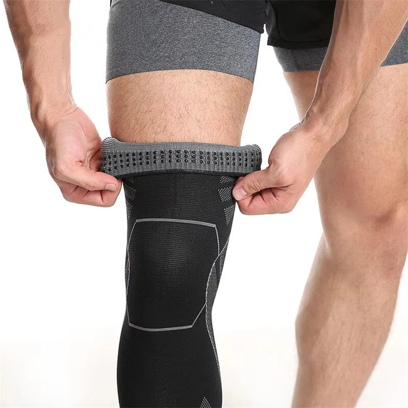 AOLIKES Long Leg Compression Sport Protective Sleeves Full Leg Sleeve Elestic Brace Knee Support Protect Basketball Football Knee Pain Relief