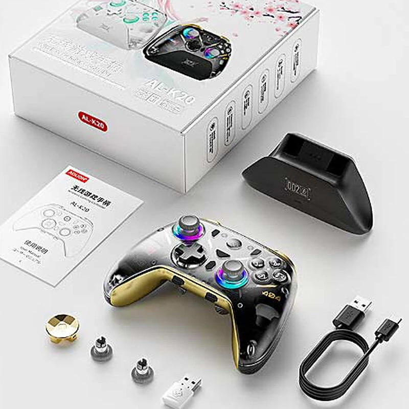 AOLION AL-K20 Tri-mode Wireless Gaming Controller with Hall Joystick and Hall Triggers 1000mAh for PC Steam Switch Android iOS — view 8