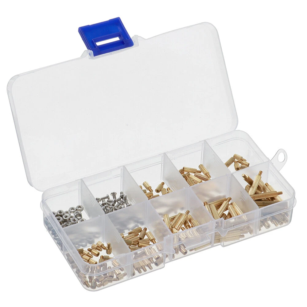 AOQDQDQD® 260Pcs M2 PCB Threaded Brass Male Female Standoff Spacer Board Hex Sc — view 2