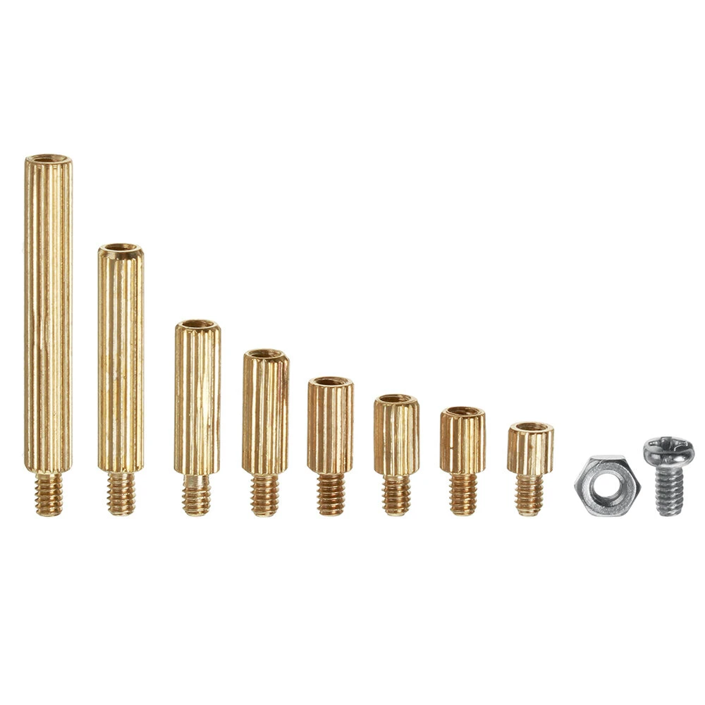 AOQDQDQD® 260Pcs M2 PCB Threaded Brass Male Female Standoff Spacer Board Hex Sc — view 4