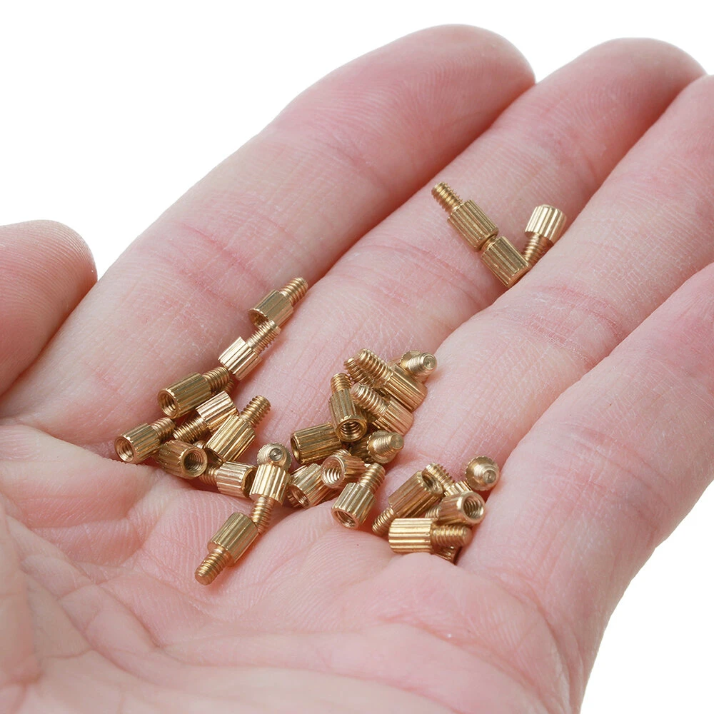 AOQDQDQD® 260Pcs M2 PCB Threaded Brass Male Female Standoff Spacer Board Hex Sc — view 5
