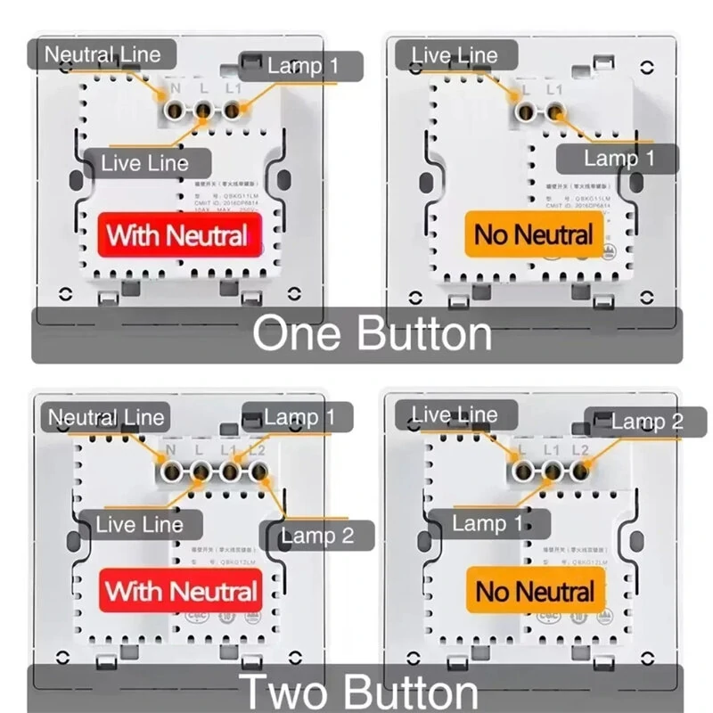 Aqara D1 Smart Zigbe Switch Wireless Switch Key Light Remote Control Fire Wire With /No Neutral Work With Mi Home HomeKit — view 5