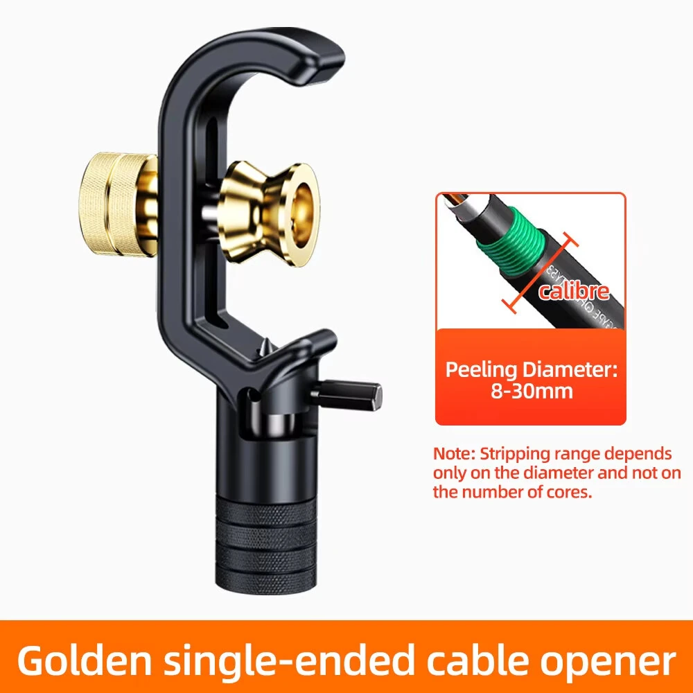 Armored Cable Stripper Optical Fiber Cable Slitter 8-30mm Adjustable Aluminum Blade Compact Ergonomic Cable Sheath Cutter Stripping Tool Fiber Optic Jacket Slitter Portable Professional Tool — view 2