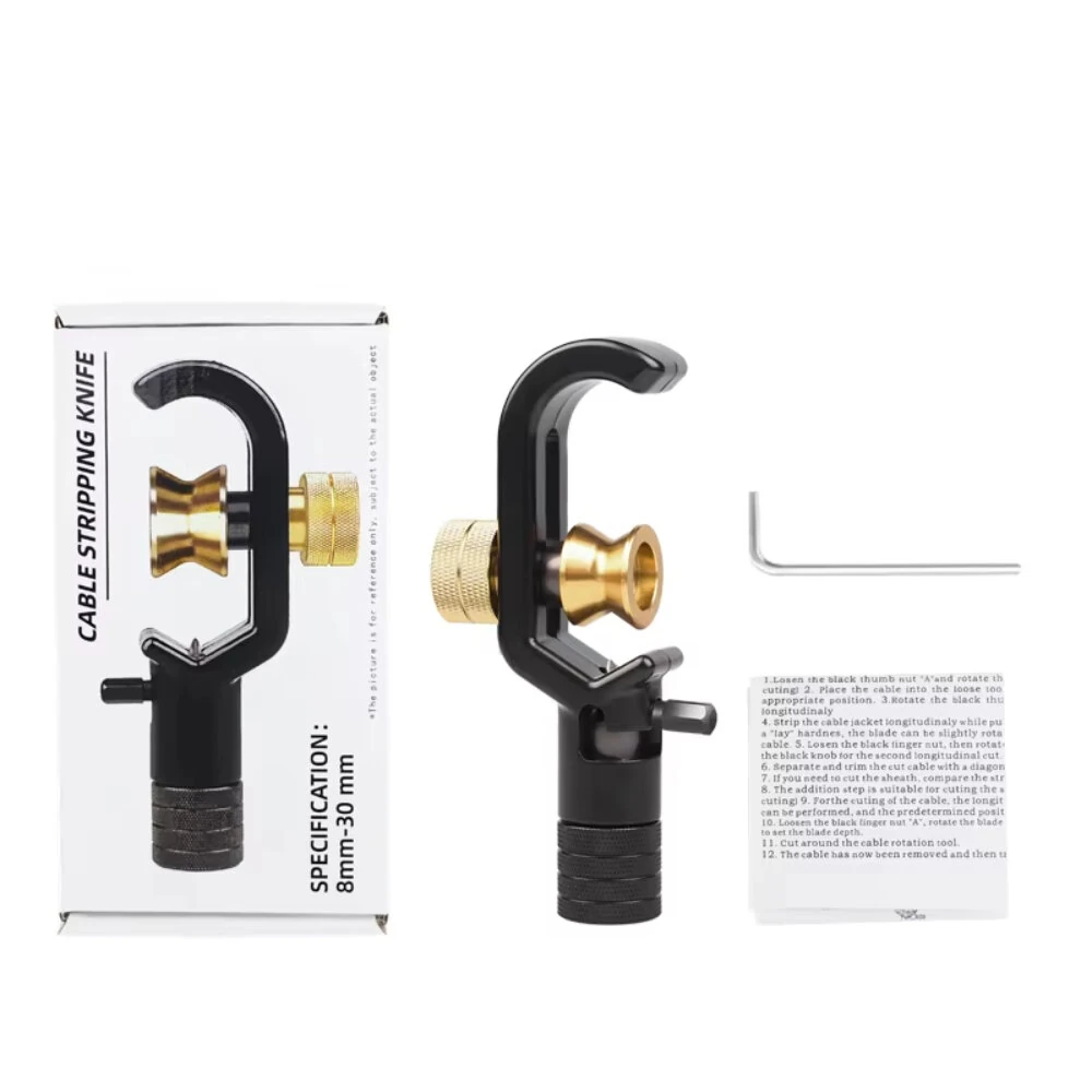 Armored Cable Stripper Optical Fiber Cable Slitter 8-30mm Adjustable Aluminum Blade Compact Ergonomic Cable Sheath Cutter Stripping Tool Fiber Optic Jacket Slitter Portable Professional Tool — view 7