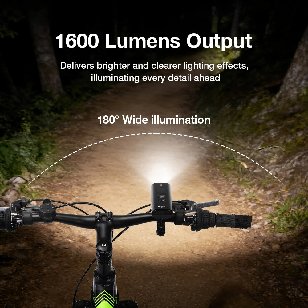 Astrolux BK7 Wireless Remote Smart Bicycle Headlight - 1600 Lumens with Digital Screen, Anti-glare, 5200mAh USB Rechargeable, Portable Power Bank for Road Mountain Bike — view 4
