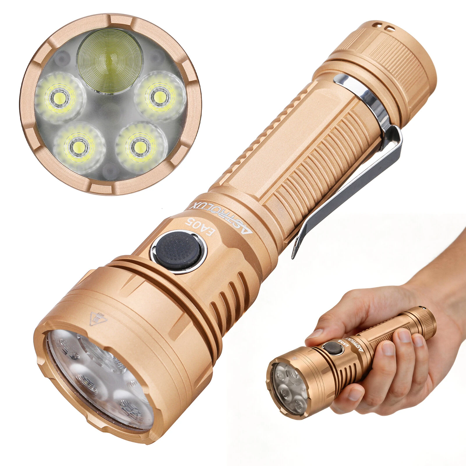 Astrolux® EA05 EDC Flashlight SFT42R + 4× HL2X-V LEDs 6200LM Super Bright USB-C Rechargeable Flashlight 586M Long Throw Spotlight Floodlight with Red Blue Auxiliary Light 21700 Battery IPX6 Waterproof High Power Pocket Torch for Camping Emergency Outdoo — image 1