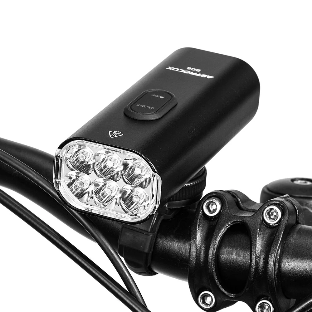 Astrolux® BC6 2000Lm Super Bright Bike Headlights 6 LED Large Beads 4800mAh Battery IPX6 Waterproof 5 Light Modes Type-C Fast Charge Aluminum Alloy Bicycle Front Light Flashlight — Astrolux