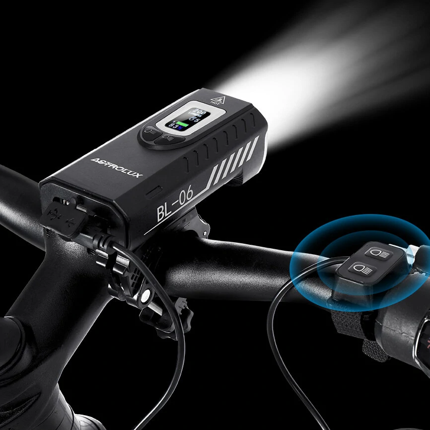 Astrolux® BL06 3+3 LEDs 2000LM Bike Headlight Dual Distance Beam 10000mAh Phone Power Bank Bike Light USB Rechargeable LED Handlebar Flashlight for Electric Bike Electric Scooter MTB Bicycle — view 8