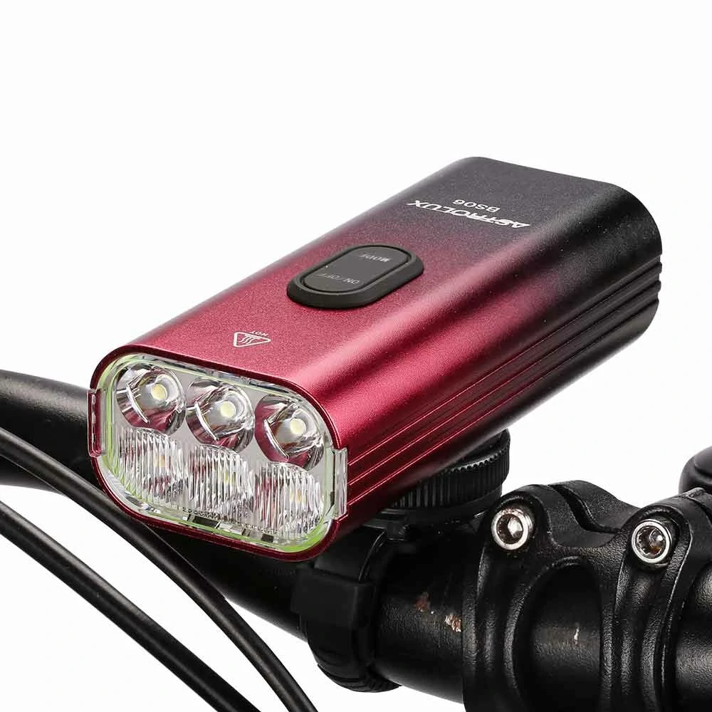 Astrolux® BS06 2000Lm Brightness Bike Headlights 6 LED Large Beads 10000mAh Battery Dual Distance Beam Design IPX6 Waterproof 5 Light Modes Type-C Fast Charge Easy to Install Bicycle Front Light Flashlight — Astrolux