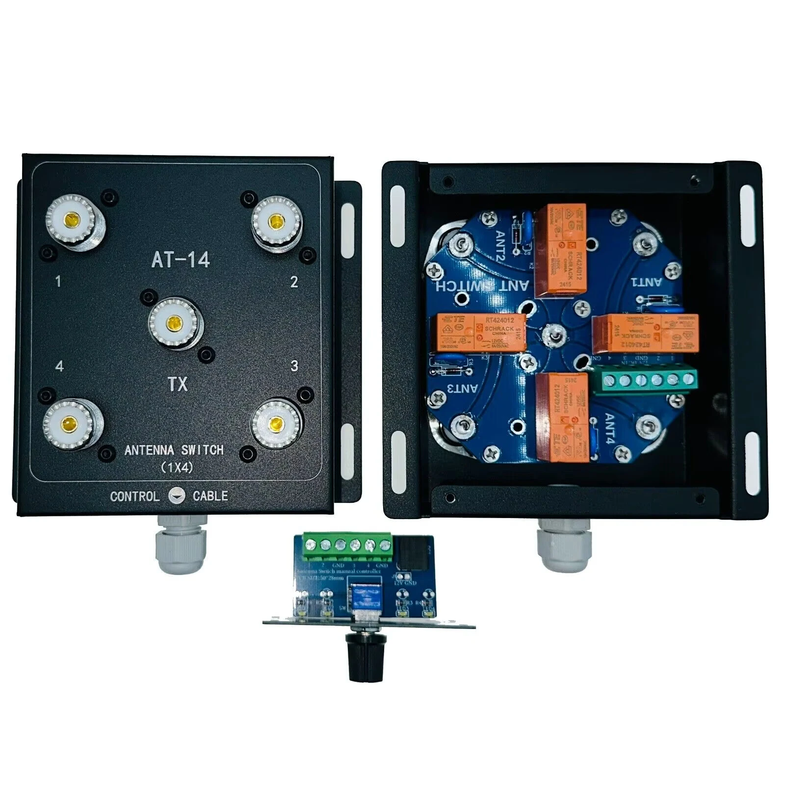AT-14 4-Way Coax Remote Antenna Switch Convenient Switching 1.8MHz-60MHz 500W PEP — view 2
