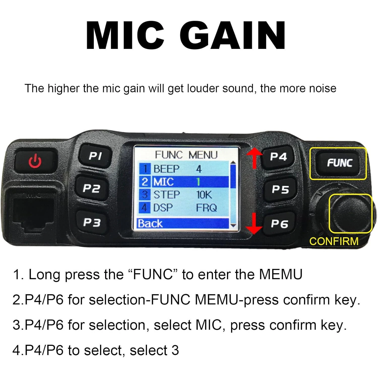 AT-778UV II Dual Band Mobile Radio 25W VHF UHF 200 Channels CHIRP Compatible 144-148MHz 420-480MHz Adjustable Mic Gain LCD — view 3