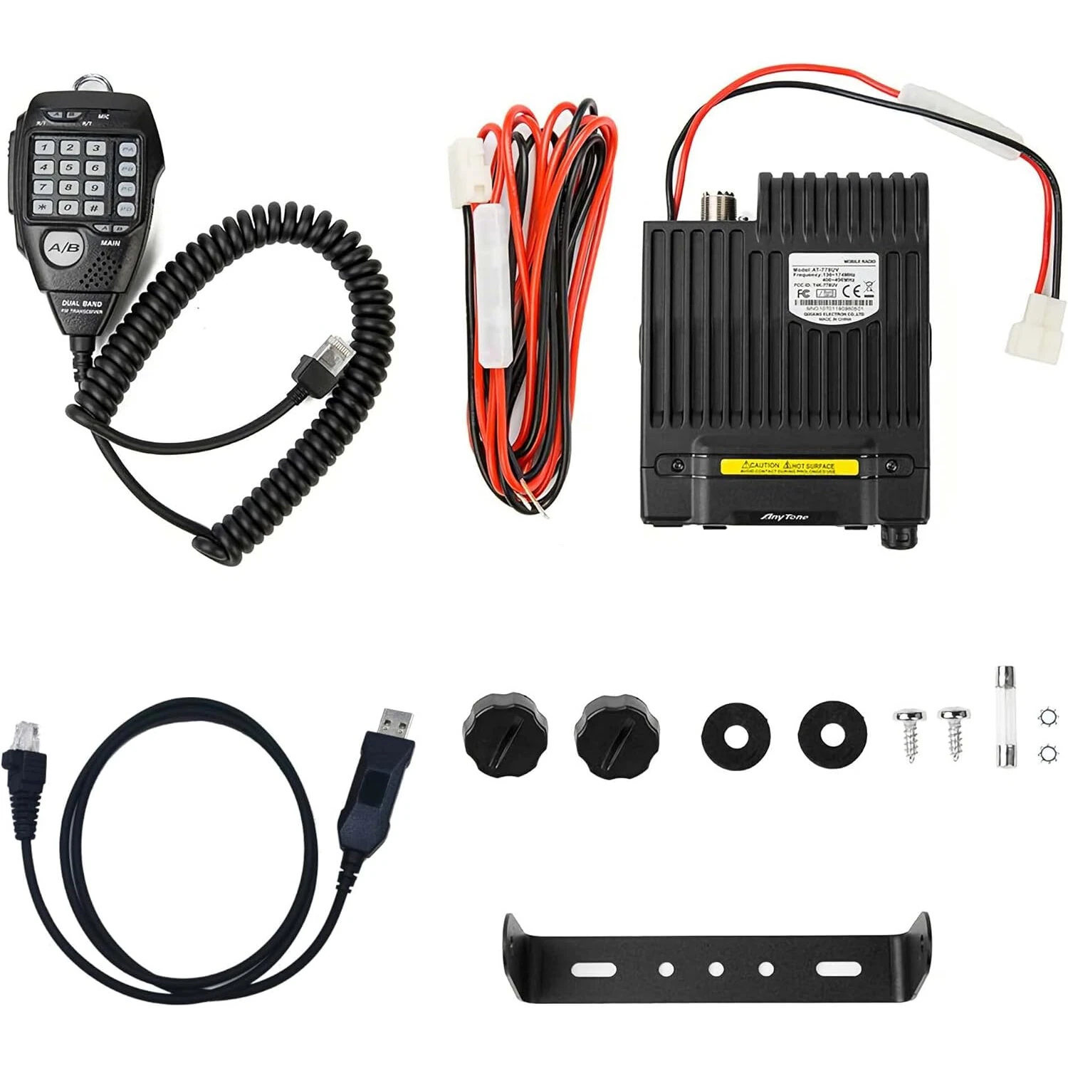 AT-778UV II Dual Band Mobile Radio 25W VHF UHF 200 Channels CHIRP Compatible 144-148MHz 420-480MHz Adjustable Mic Gain LCD — view 7
