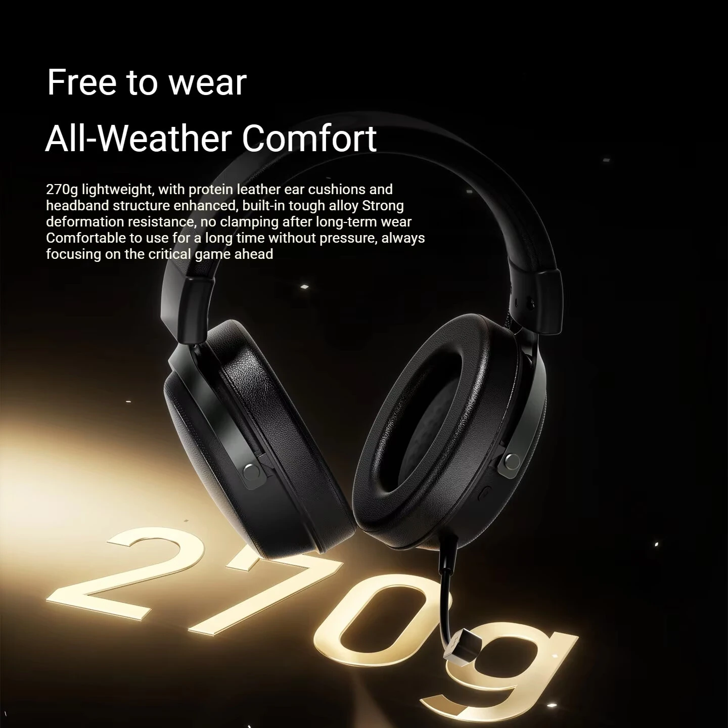 ATK N9 Pro Four-mode Gaming Headset Wireless bluetooth Headphone 53mm Large Driver Unit 3D Spatial Audio Built-in ENC Noise Cancelling Microphone 1500mAh Massive Battery Support 3.5mm USB Playback On-ear E-sports Headphones — view 6