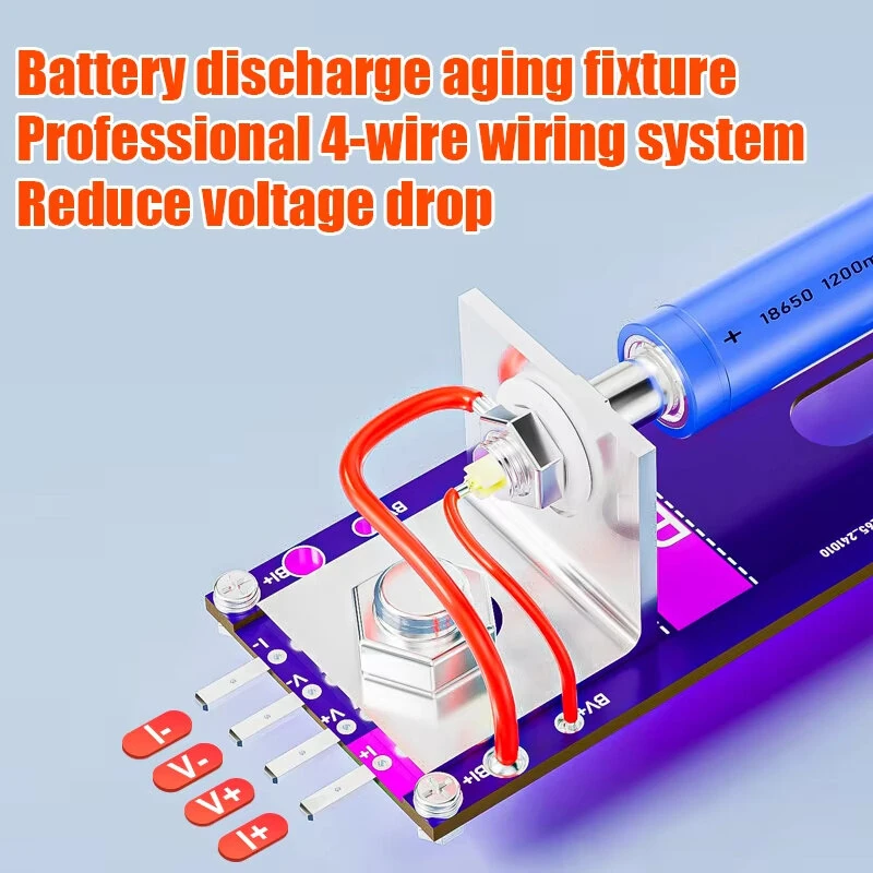 ATORCH 20A 4-Wire Battery Test Stand 18650 Capacity Tester High Current 30A PCB Metal Plastic Accurate Measurement Lithium Dry Button Cells — view 5