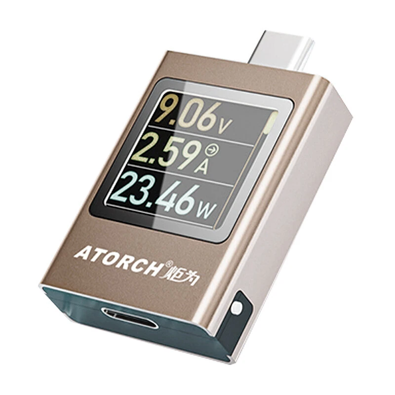 ATORCH AT085C DC4.5-50V 0-12A 600W PD3.1 Digital Display Voltage Ammeter for Power Bank Meter Type-C Mobile Phone Charger TFT G-Sensor Tester — view 4