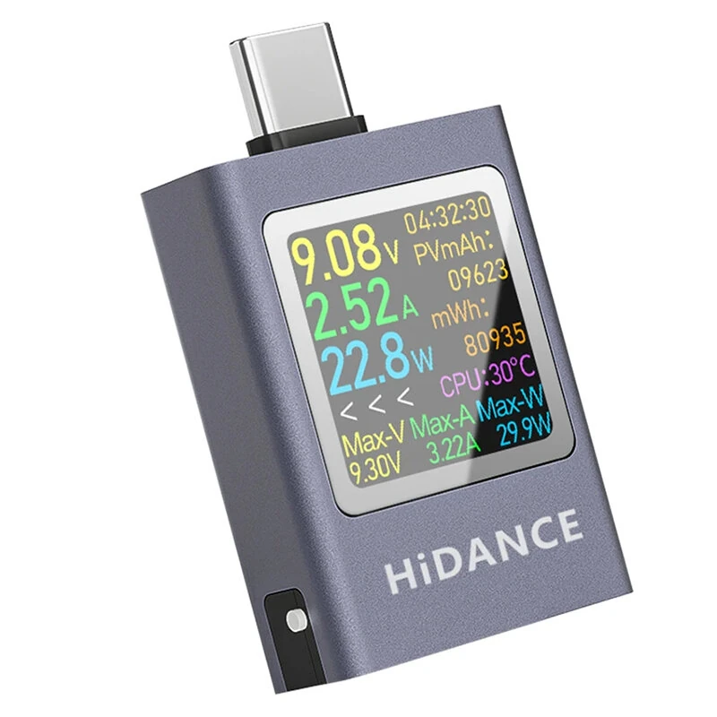 ATORCH HDC-085C USB Type-C Tester LED Display Voltmeter Ammeter DC Current Voltage Meter Power Bank Charging Tester DC 4.5-50V 0-12A 600W — view 2