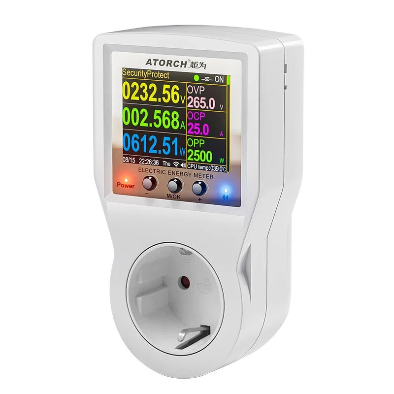 ATORCH S1BWP WiFi Smart Metering Socket AC85-265V 16A Power Monitor Tuya App Remote Control Bluetooth Enabled — view 7