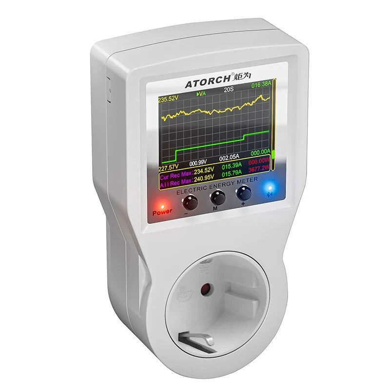 ATORCH S1BWP WiFi Smart Metering Socket AC85-265V 16A Power Monitor Tuya App Remote Control Bluetooth Enabled — view 9