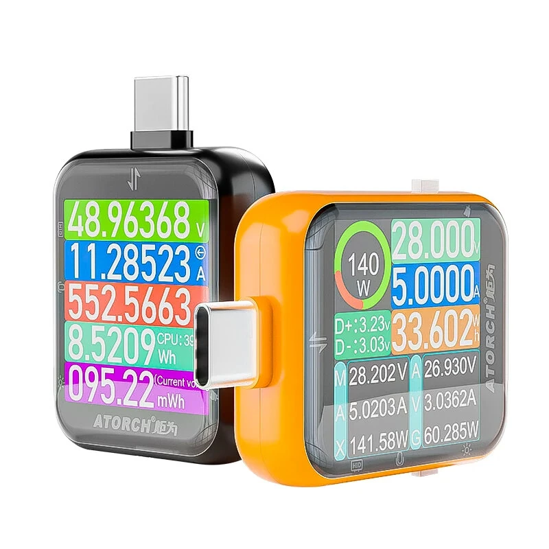 ATORCH T3 Type-C Tester USB Voltmeter Ammeter DC4.5-50V 0-12A 600W Touch Control Power Capacity Meter — image 1