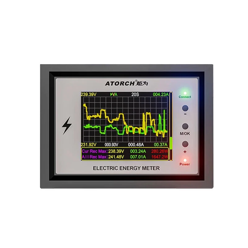 ATORCH WiFi DC Voltmeter Ammeter CW24 1000A 420V Digital Energy Meter Tuya Smart Life App Battery Capacity Tester Power Monitor 300cm Type-C Cable
