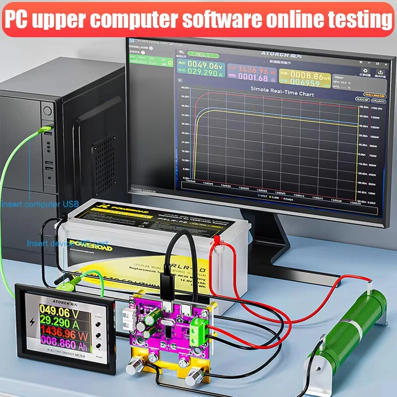 ATORCH WiFi DC Voltmeter Ammeter CW24 1000A 420V Digital Energy Meter Tuya Smart Life App Battery Capacity Tester Power Monitor 300cm Type-C Cable — view 3