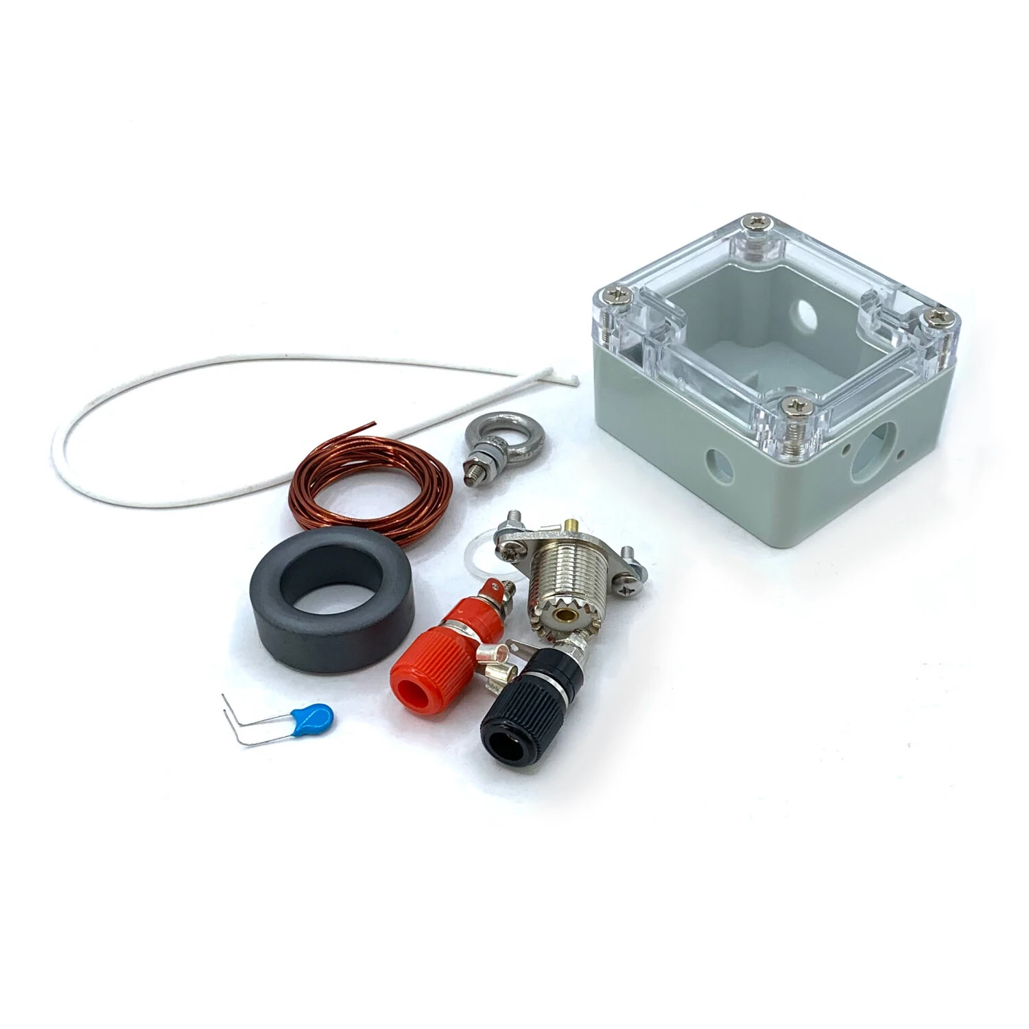 ATRBL HF Antenna Balun Balanced-Unbalanced Converter DIY Kit Waterproof Transparent Case 1.2m Enameled Wire for Custom Impedance Ratios for HAM Radio — view 2