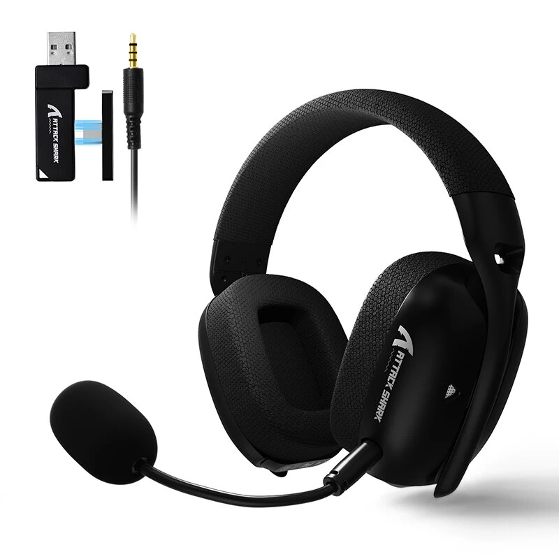 ATTACK SHARK L80PRO Tri-mode Gaming Headset Wireless bluetooth Headphone with Dual Microphones 40mm Hi-Fi Soundstage 360° Surround Sound Low Latency Gamer Headphones
