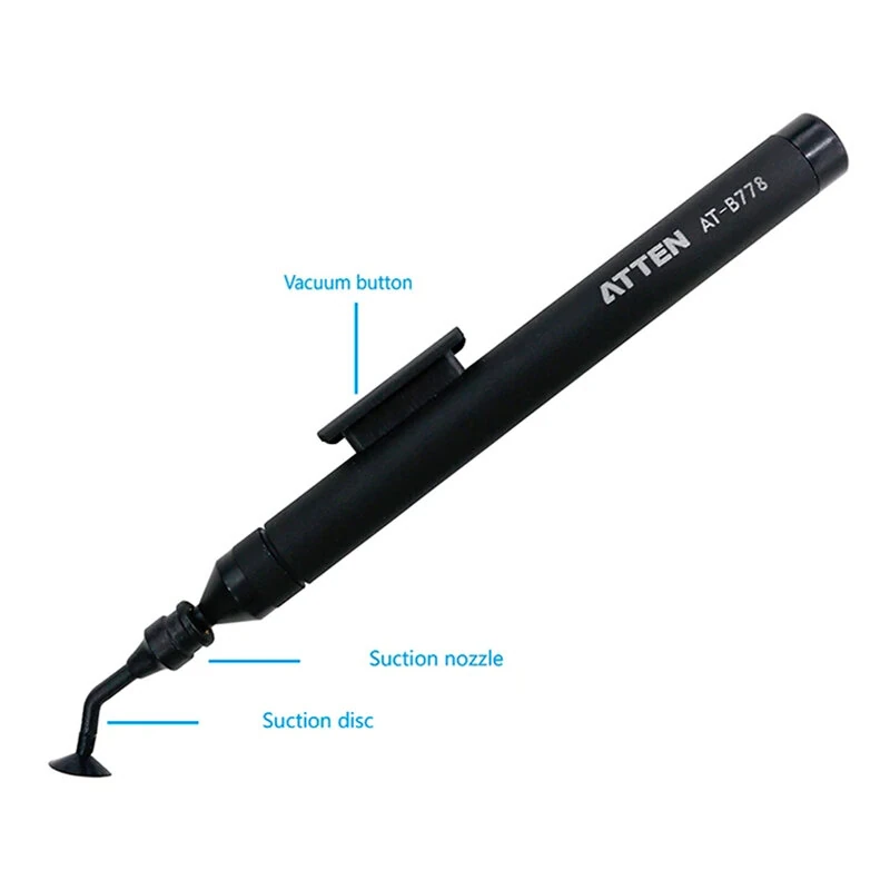 ATTEN AT-B778 Antistatic Manual Vacuum Suction Pen With Straight Bent Nozzles 6 Suction Discs Black — view 3