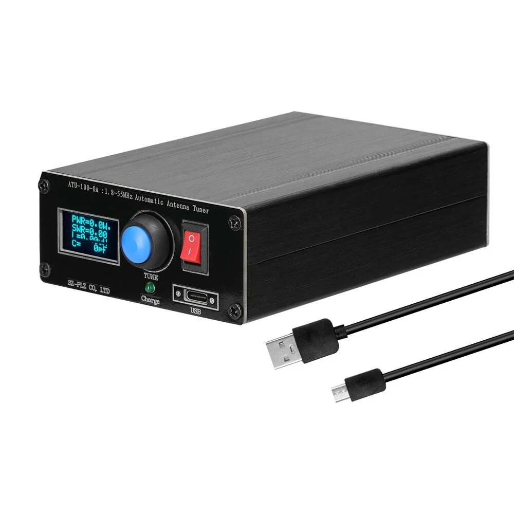 ATU-10-0A 20W 1.8-30MHz Mini Automatic Antenna Tuner OLED Display Aluminum Alloy Outcase with1800MAh Battery ATU Antenna Tuner — image 1