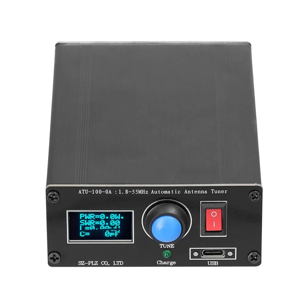 ATU-10-0A 20W 1.8-30MHz Mini Automatic Antenna Tuner OLED Display Aluminum Alloy Outcase with1800MAh Battery ATU Antenna Tuner — view 2