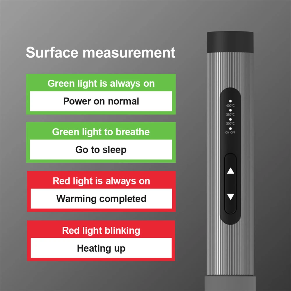 AtuMan EI2 Portable Soldering Iron 72W 9-24V DC 5525 Fast Heating LED Indicator Temperature Control 300-400°C Lightweight 40g — view 5