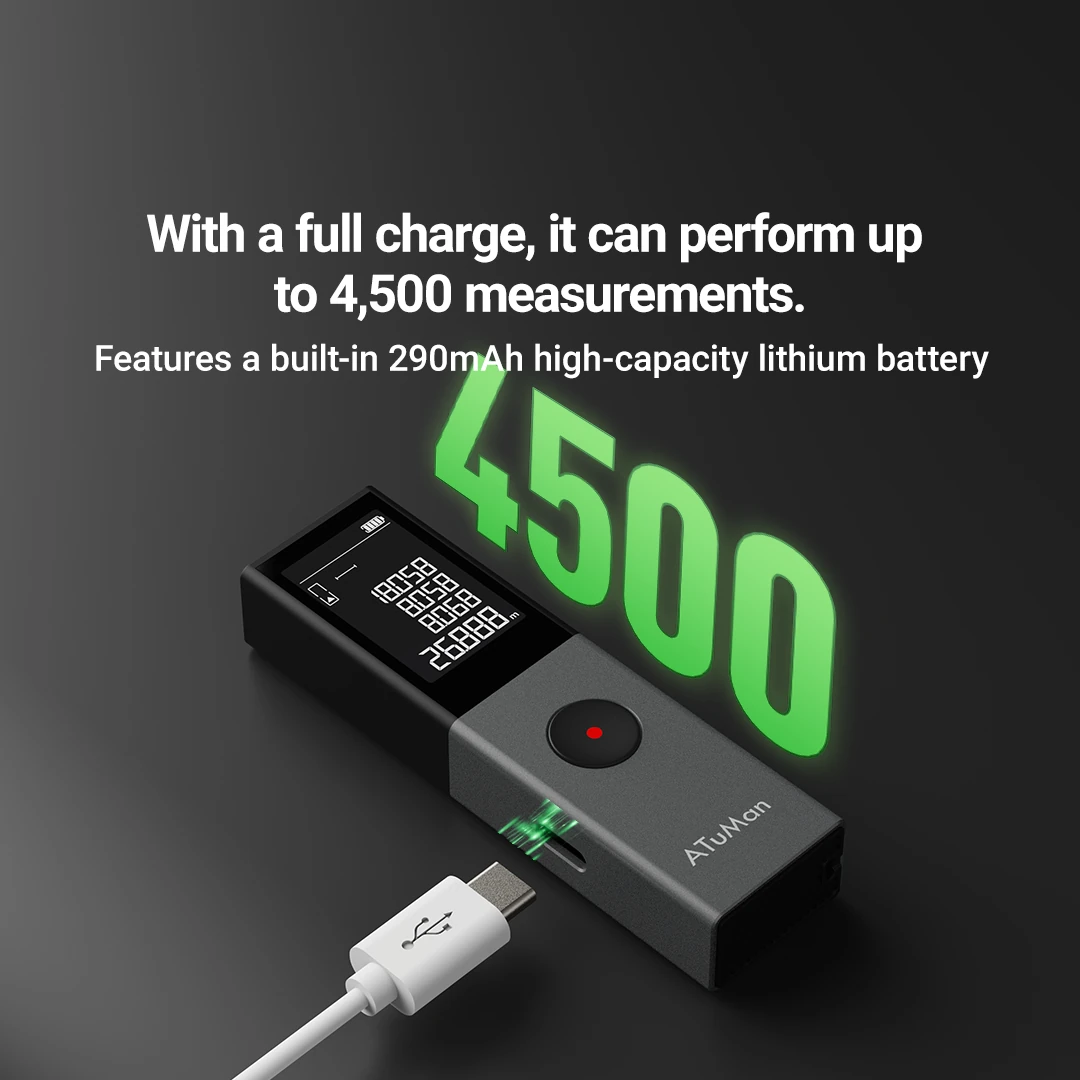 ATuMan LSB Laser Rangefinder 50m Measurement Range High Accuracy Rechargeable Battery Compact Design Multipurpose Tool — view 6