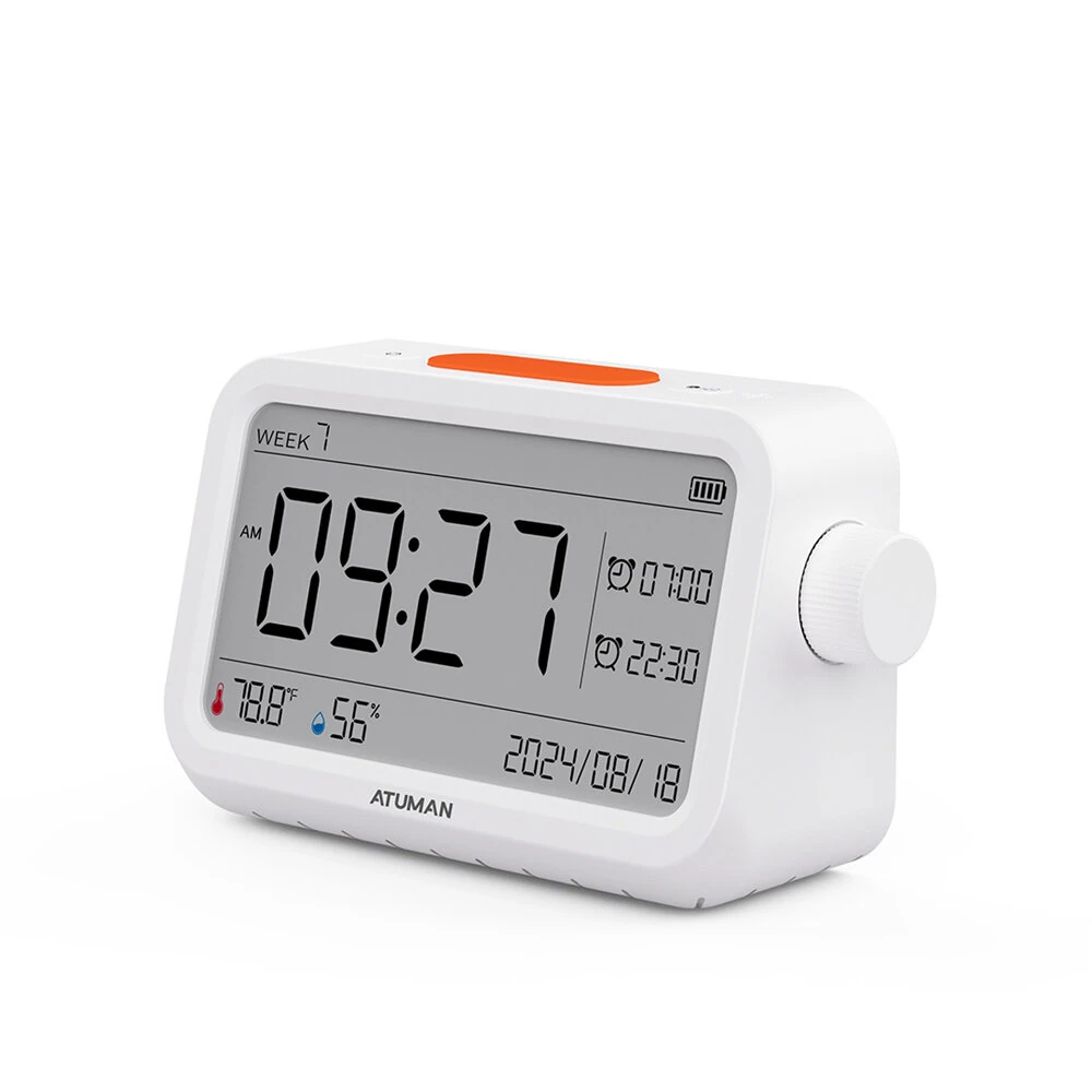 Atuman MT2 3in1 Multifunctional Hygrometer Alarm Clock Timer -9.9°C~60°C LCD Display Temperature Humidity Monitor Accurate Environmental Monitoring