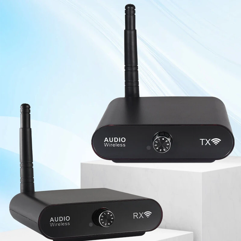 AU2410 Wireless Audio Transmitter and Receiver 15ms Low Latency 100m Range Hi-Fi Stereo Sound Support One to Many Plug and Play — view 2