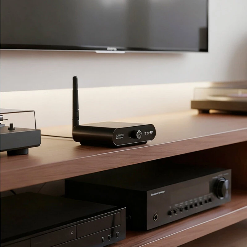 AU2410 Wireless Audio Transmitter and Receiver 15ms Low Latency 100m Range Hi-Fi Stereo Sound Support One to Many Plug and Play — view 3
