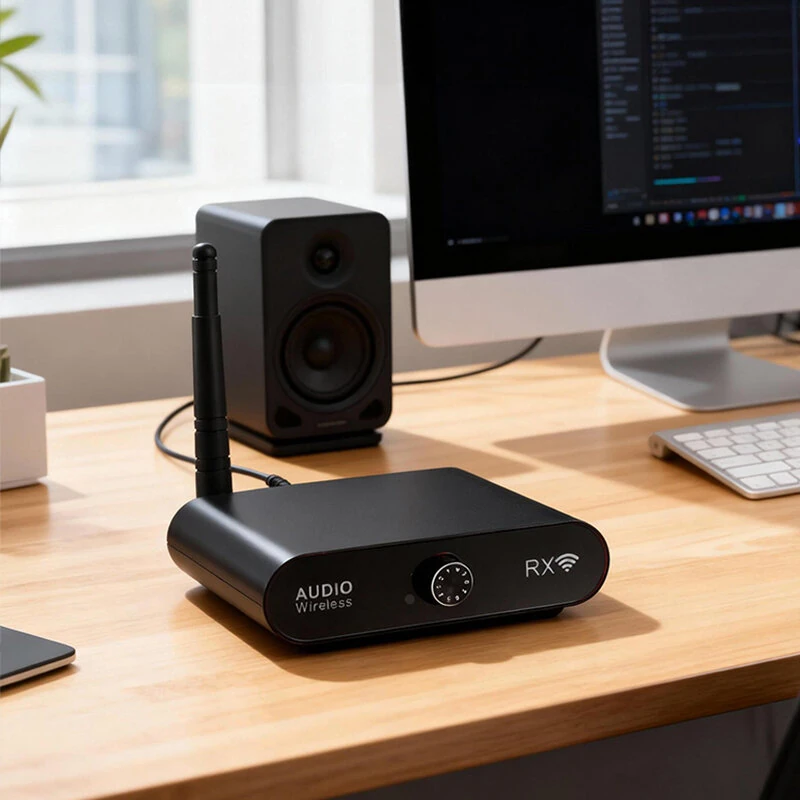 AU2410 Wireless Audio Transmitter and Receiver 15ms Low Latency 100m Range Hi-Fi Stereo Sound Support One to Many Plug and Play — view 5