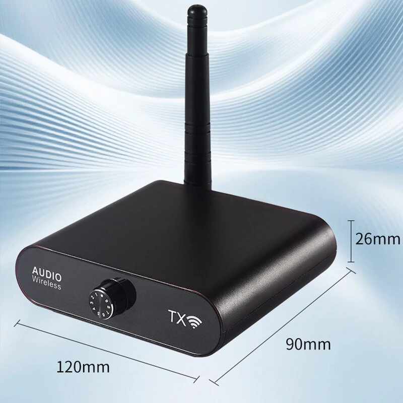 AU2410 Wireless Audio Transmitter and Receiver 15ms Low Latency 100m Range Hi-Fi Stereo Sound Support One to Many Plug and Play — view 6