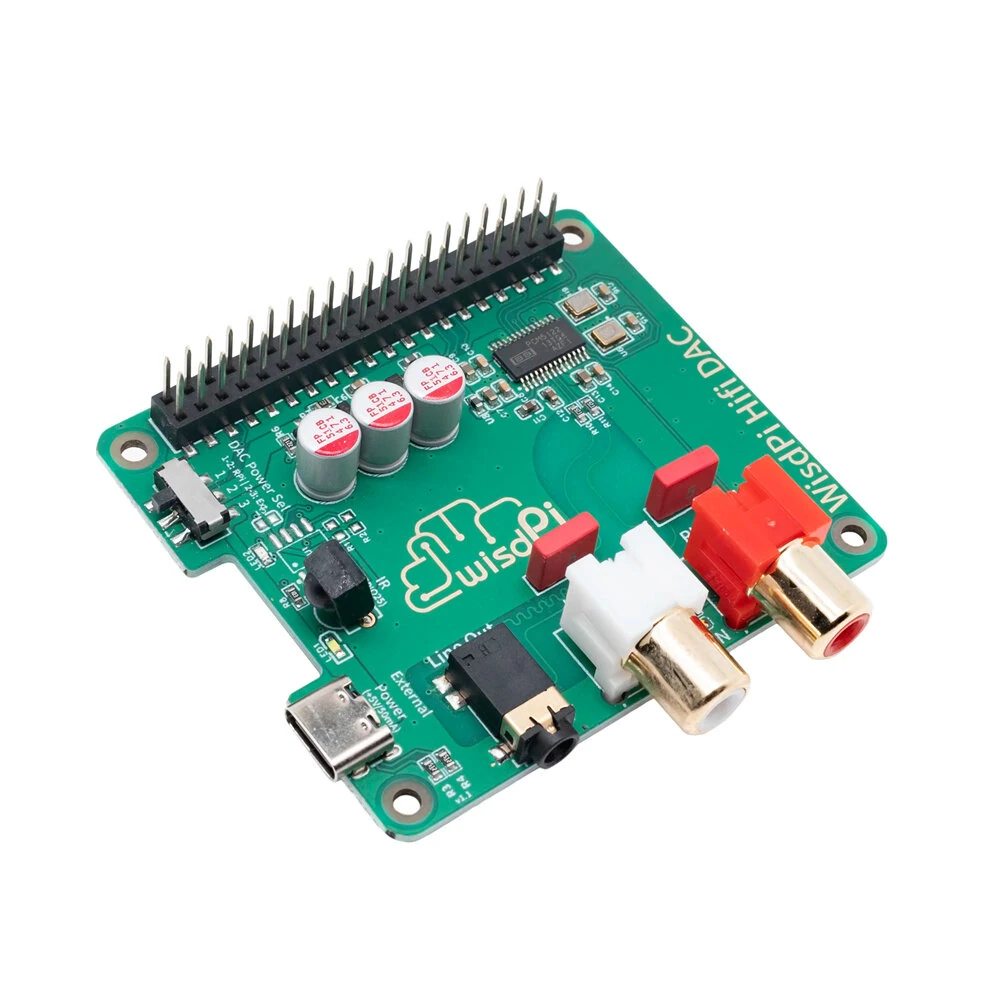 Audio Card Expansion Board for Raspberry Pi PCM5122 Audio 3.5 RCA Gold Plated Power Noise Reduction External Power — Audio